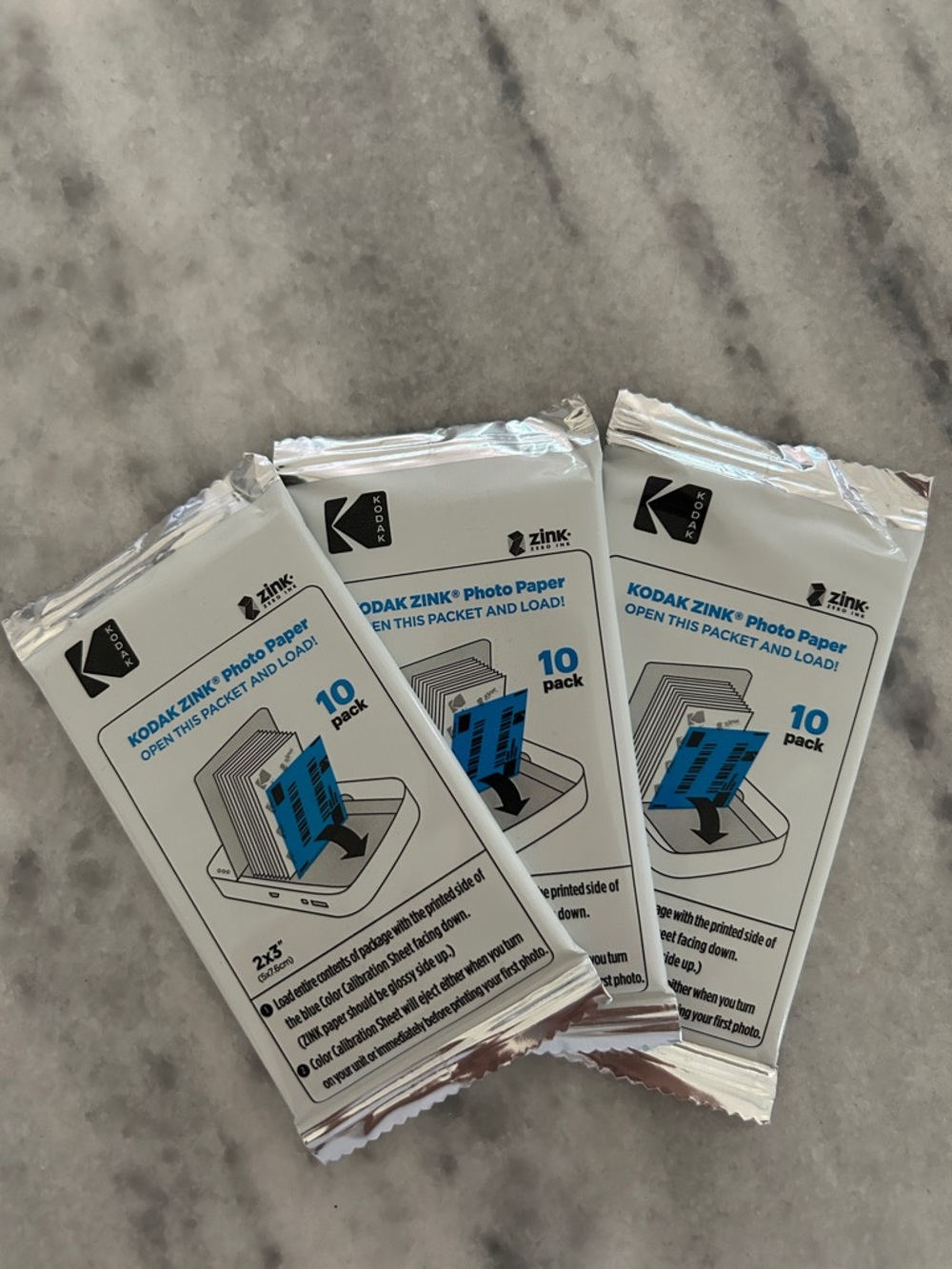 KODAK ZINK Photo Paper 2x3 inch (3 packs) UNOPENED